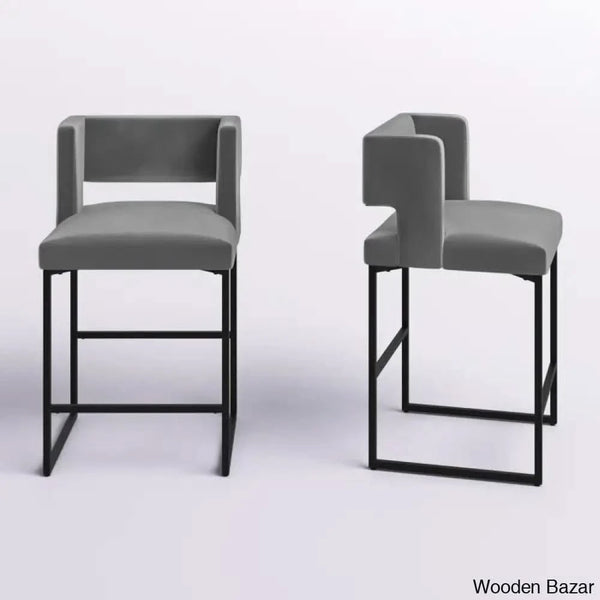 Farnsworthu Upholstered 27’’ Counter And Bar Stool With Metal Frame (Set Of 2)
