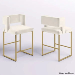 Farnsworthu Upholstered 27’’ Counter And Bar Stool With Metal Frame (Set Of 2)