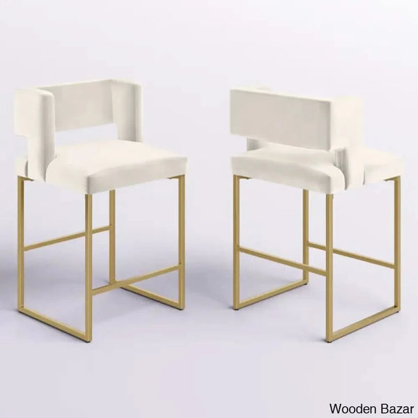 Farnsworthu Upholstered 27’’ Counter And Bar Stool With Metal Frame (Set Of 2)
