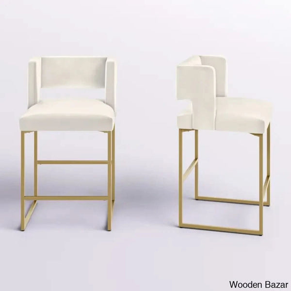 Farnsworthu Upholstered 27’’ Counter And Bar Stool With Metal Frame (Set Of 2)