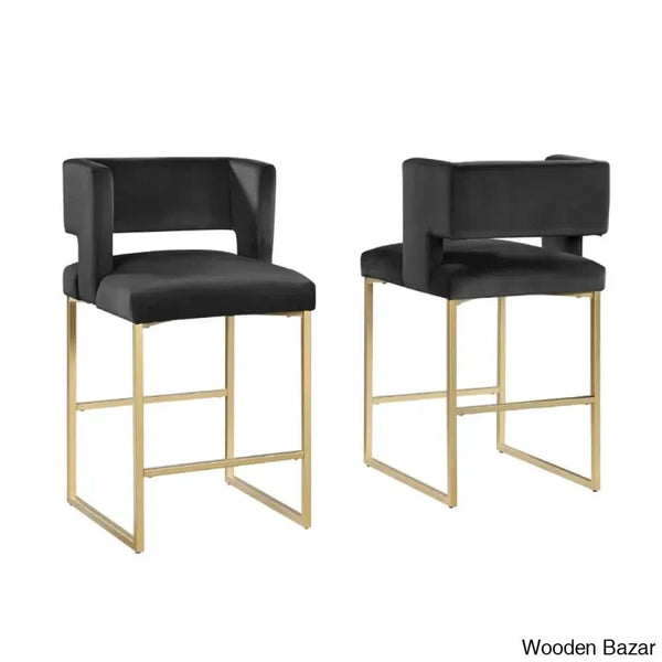 Farnsworthu Upholstered 27’’ Counter And Bar Stool With Metal Frame (Set Of 2)