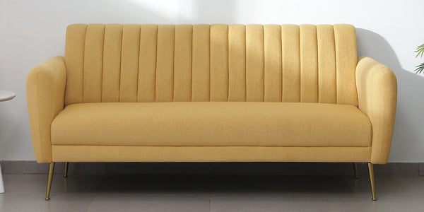 Luxurious Camel yellow fabric 3-seater Sofa The Ultimate Trendy Furniture For Stylish Living Spaces