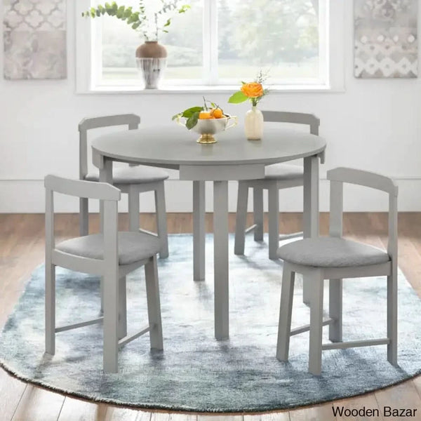 Fleetwood Modern 4 Seater Dining Table Set - Wooden Bazar
