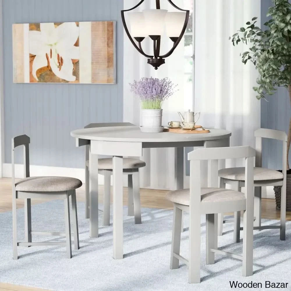 Fleetwood Modern 4 Seater Dining Table Set - Wooden Bazar Gray