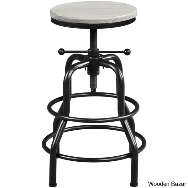 Forg Swivel Solid Wood Adjustable Height Counter And Bar Stool Gray / 1 Piece