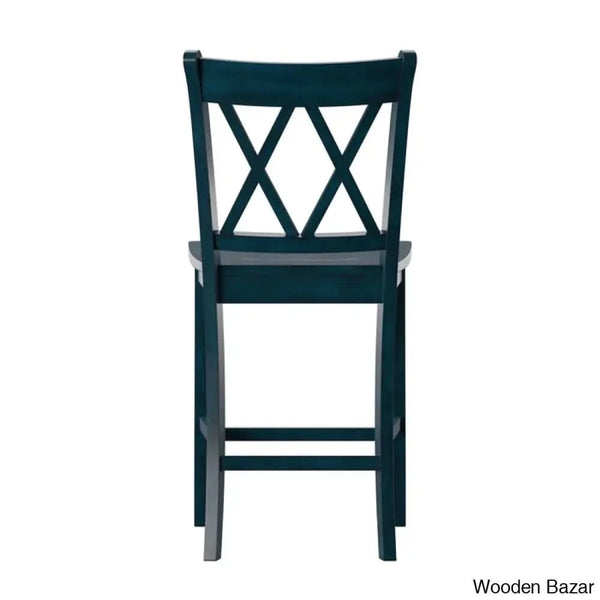 Fortvillec Solid Wood Counter And Bar Stool (Set Of 2)