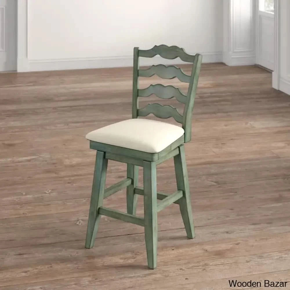 Fortvillek Swivel Upholstered Counter And Bar Stool With Solid Wood Frame Antique Sage / Bar (29”