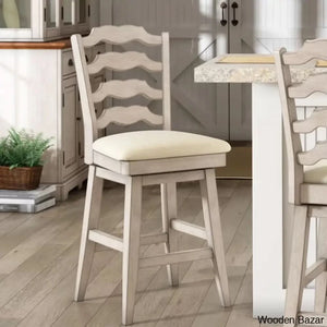Fortvillek Swivel Upholstered Counter And Bar Stool With Solid Wood Frame