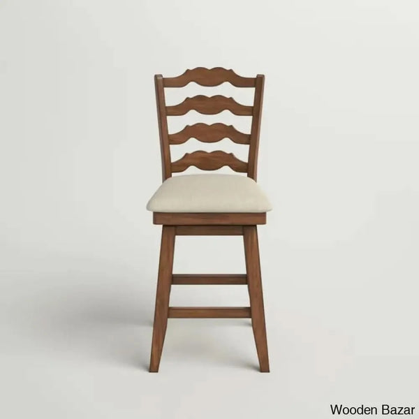 Fortvillek Swivel Upholstered Counter And Bar Stool With Solid Wood Frame