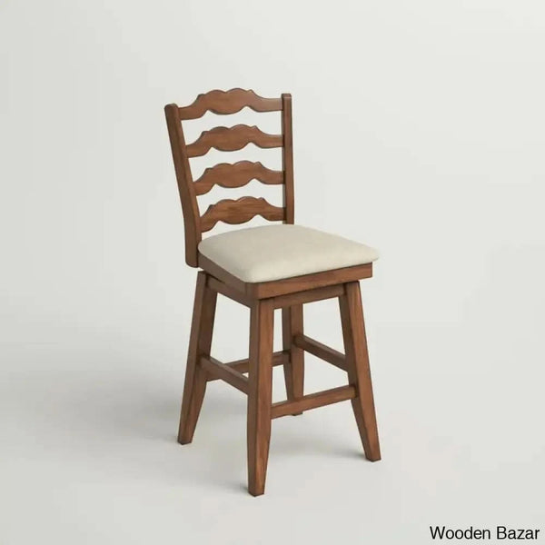 Fortvillek Swivel Upholstered Counter And Bar Stool With Solid Wood Frame