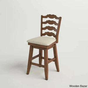 Fortvillek Swivel Upholstered Counter And Bar Stool With Solid Wood Frame