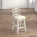 Fortvillek Swivel Upholstered Counter And Bar Stool With Solid Wood Frame Antique White / Bar
