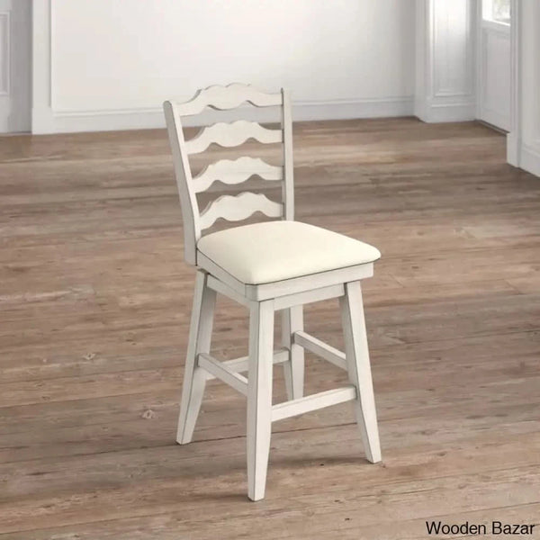 Fortvillek Swivel Upholstered Counter And Bar Stool With Solid Wood Frame Antique White / Bar