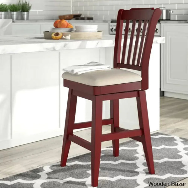 Fortvillel Swivel Upholstered Counter And Bar Stool Antique Berry / Bar (29” Seat Height)