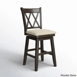 Fortvillen Swivel Upholstered Counter And Bar Stool Antique Black /