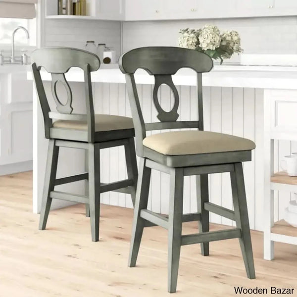 Fortvillez Swivel Upholstered Counter And Bar Stool