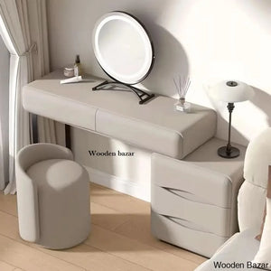 Freida Stool Freida Vanity dressing table with lighted mirror and stool