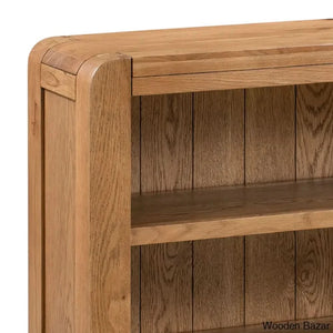 Gamel Solid Wood Modern Carved Edge Bookcase - Wooden Bazar