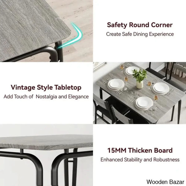 Gary Luxury 4 Seater Dining Table Set For Homes