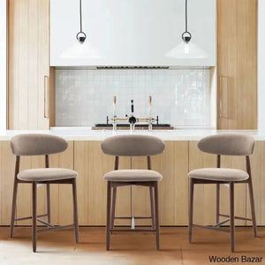 Geor Swivel Upholstered 25’’ Counter And Bar Stool With Solid Wood Frame