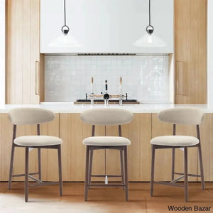 Geor Swivel Upholstered 25’’ Counter And Bar Stool With Solid Wood Frame