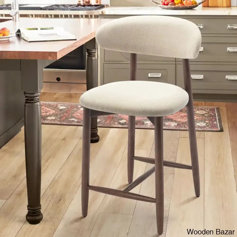Geor Swivel Upholstered 25’’ Counter And Bar Stool With Solid Wood Frame