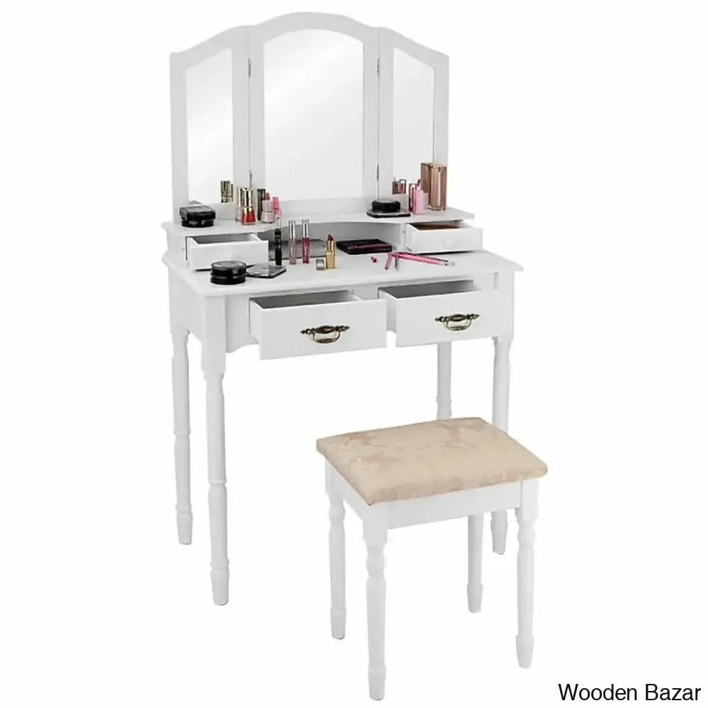 Gitano Vanity Dressing Table With Mirror And Stool