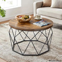 Glennis Modern Coffee And Center Table - Wooden Bazar Rustic Brown