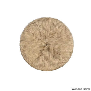 Granvillev Swivel Solid Wood Woven Seat Bar & Counter Stool