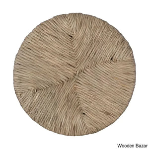Granvillev Swivel Solid Wood Woven Seat Bar & Counter Stool
