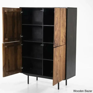 Greesham Sophistication Redefined Solid Wood Storage Cabinet - Wooden Bazar