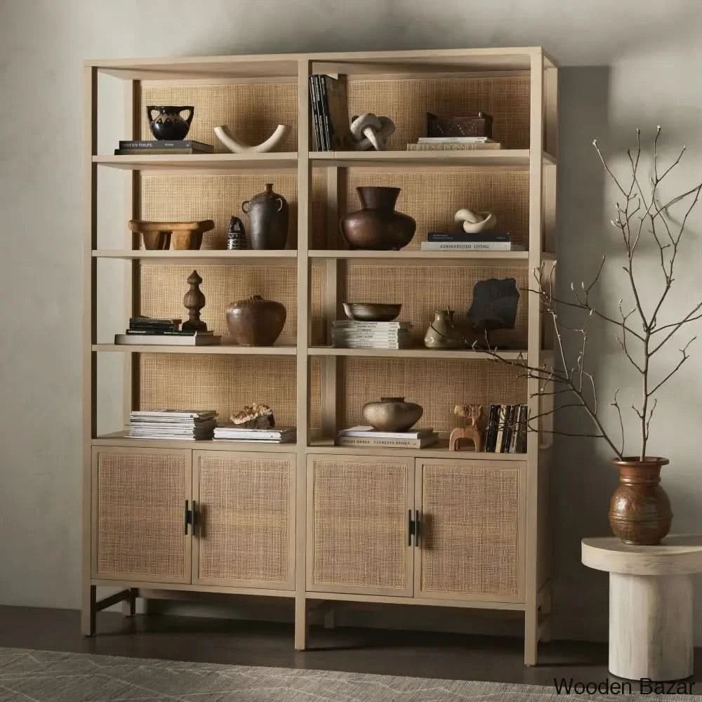 Guinness Enduring Elegance Solid Wood Caprice Wide Bookshelf - Wooden Bazars
