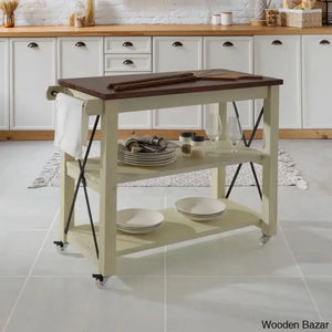 Gunas Solid Wood Kitchen Cart Trolley Cart Cabinet Kitchen Island With Storage