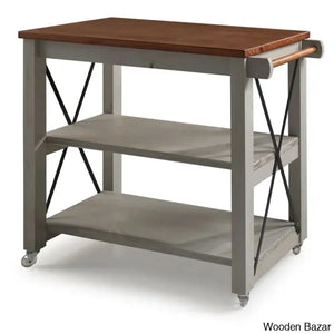 Gunas Solid Wood Kitchen Cart Trolley Cart Cabinet Kitchen Island With Storage