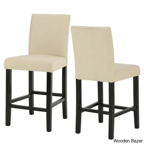 Gurrolaz Swivel Solid Wood 25’’ Counter And Bar Stool (Set Of 2)