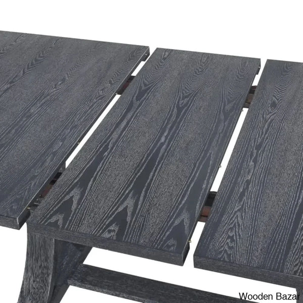Hadden 6 Seater Wooden Solid Wood Trestle Dining Set