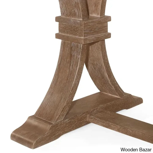 Hadden 6 Seater Wooden Solid Wood Trestle Dining Set