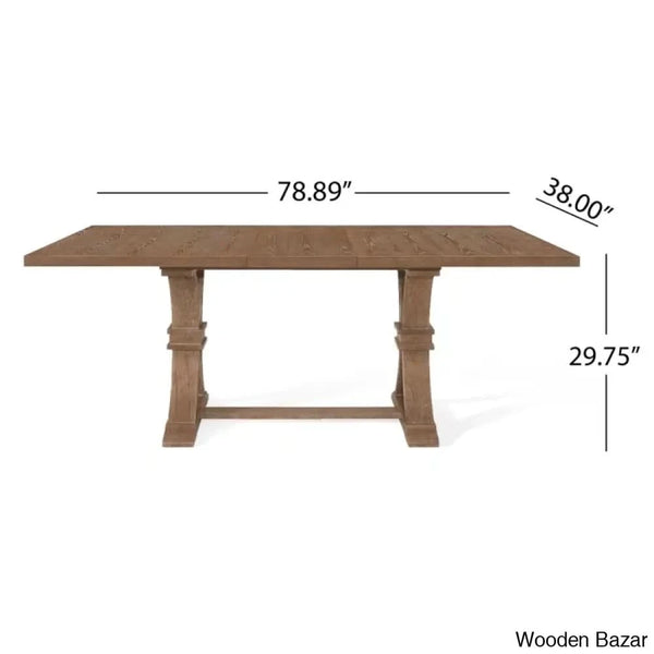 Hadden 6 Seater Wooden Solid Wood Trestle Dining Set
