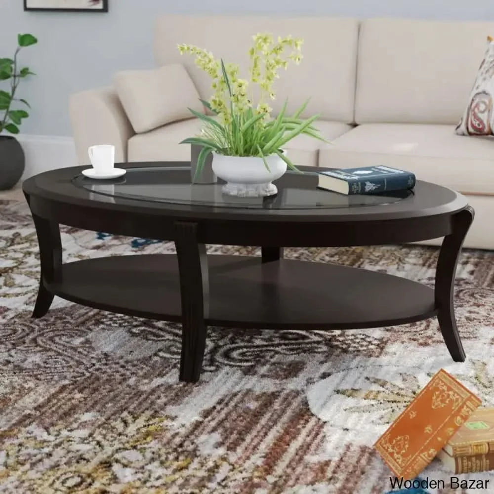 Hagans Glass Top Coffee And Center Table