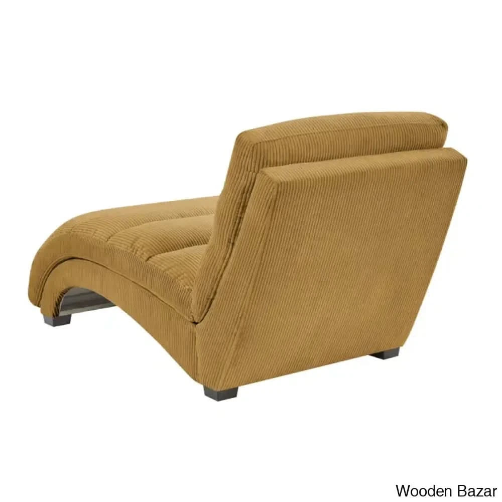 Hamingo New Upholstered Chaise Lounge - Wooden Bazar Ginger Corduroy