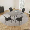 Hardian 4 Seater Rectangular Dining Table Set With Chairs For Kitchen Room Black