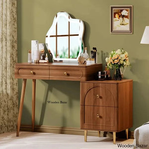 Haruhito Vanity Dressing Table With Lighted Mirror Brown
