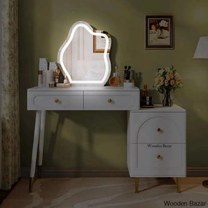 Haruhito Vanity Dressing Table With Lighted Mirror White