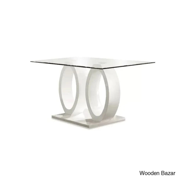 Herry New 4 Seater Pedestal Dining Table Set - Wooden Bazar