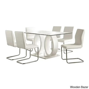 Herry New 4 Seater Pedestal Dining Table Set - Wooden Bazar