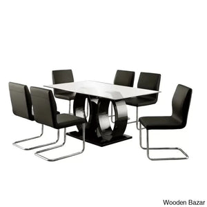 Herry New 4 Seater Pedestal Dining Table Set - Wooden Bazar