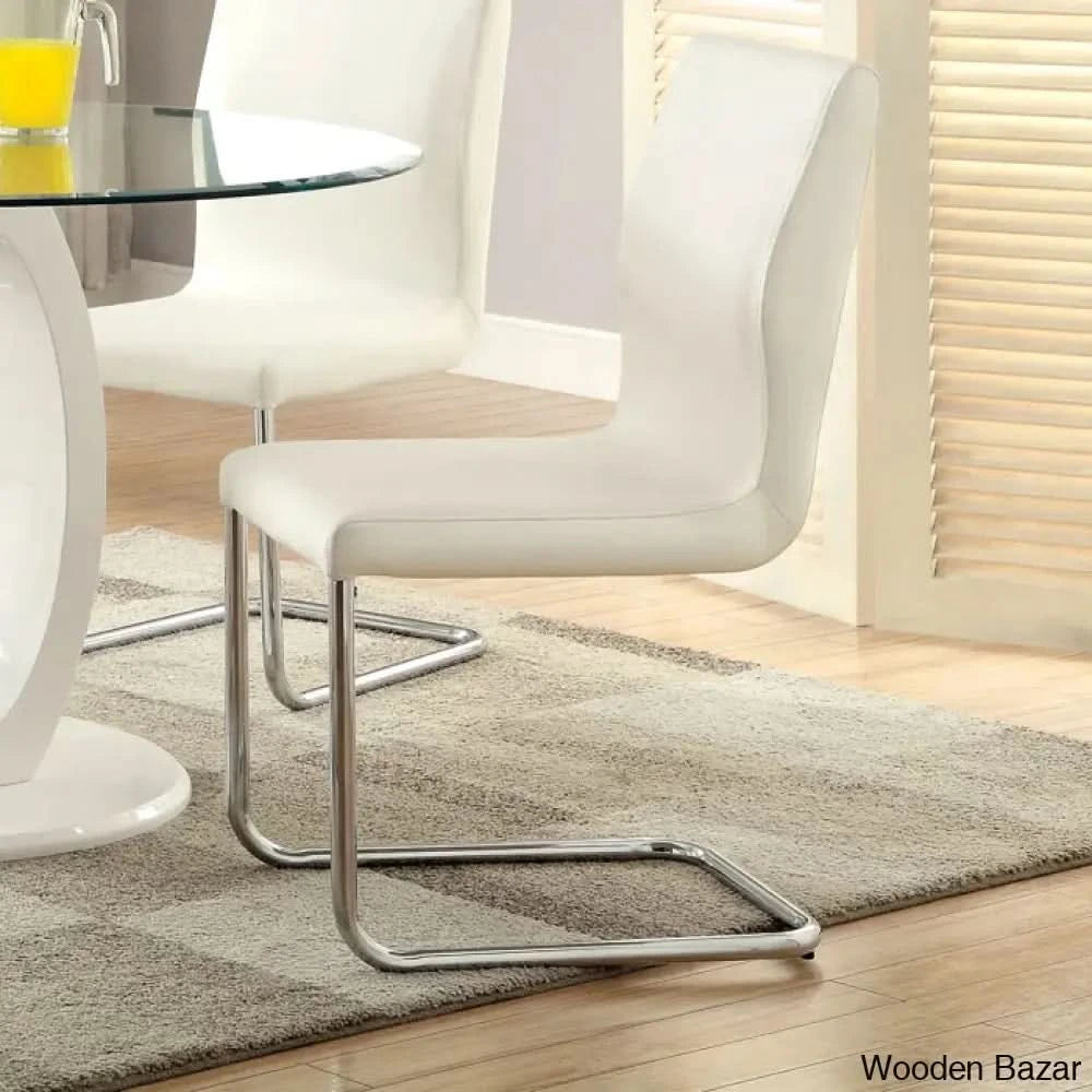 Herry New 4 Seater Pedestal Dining Table Set - Wooden Bazar White /