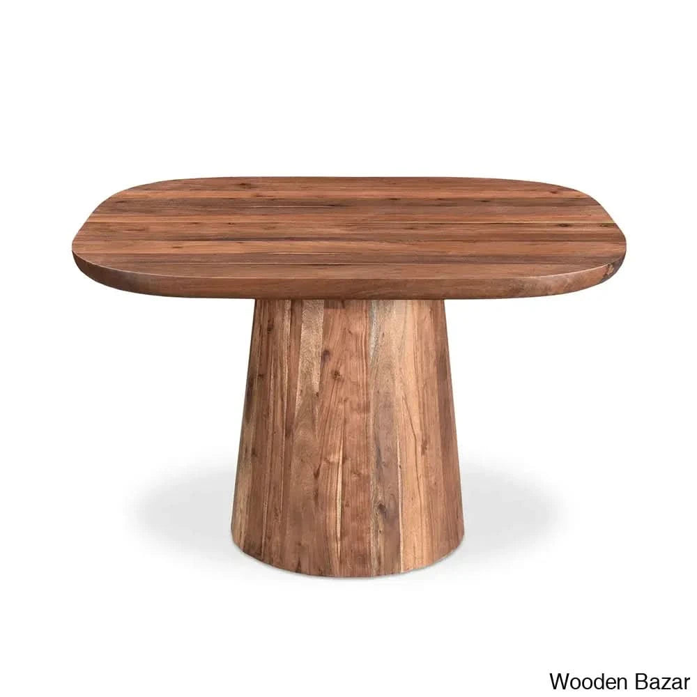 Hettie Dining Table Stylishly Crafted In Solid Wood Brown
