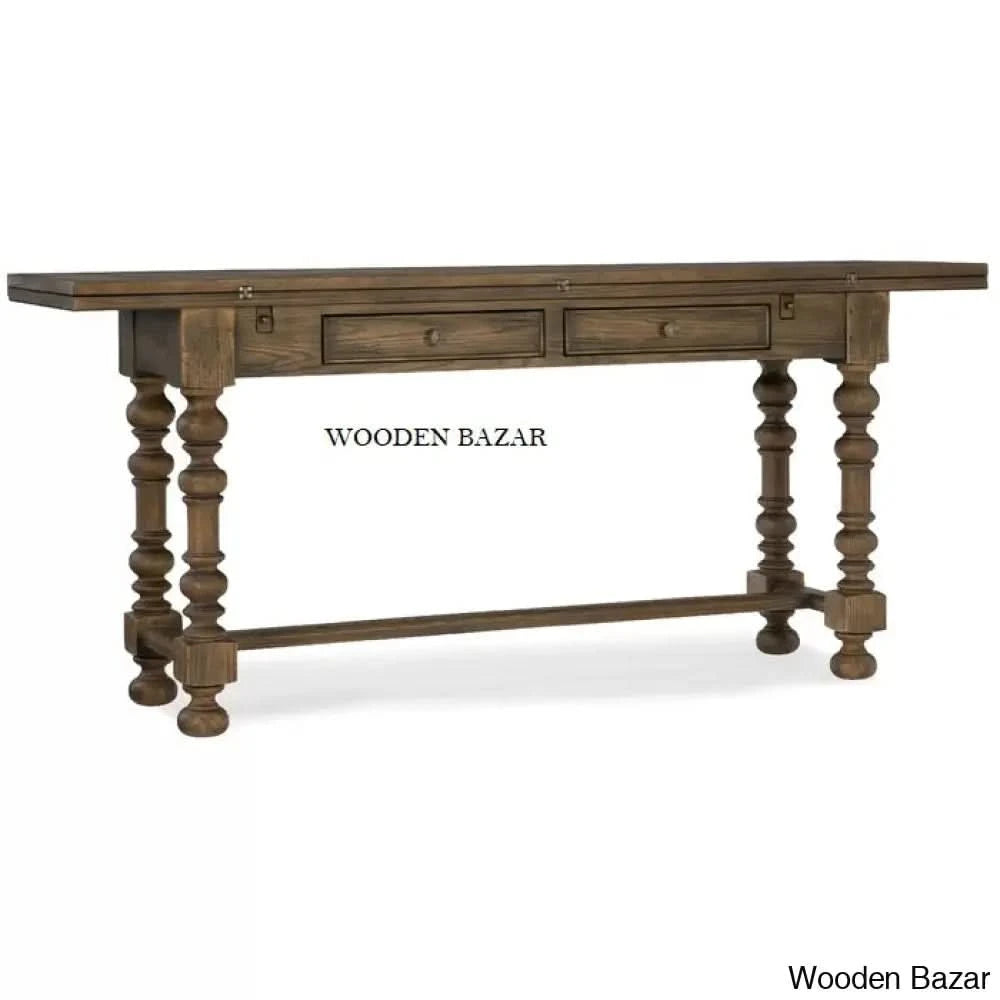 Wood Accent Table - Glass Console