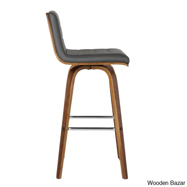 Hiramc Solid Wood Swivel Bar & Counter Stool